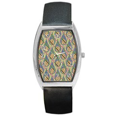 Tribal Background Boho Batik Barrel Style Metal Watch by anzea