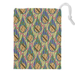 Tribal Background Boho Batik Drawstring Pouch (4xl) by anzea