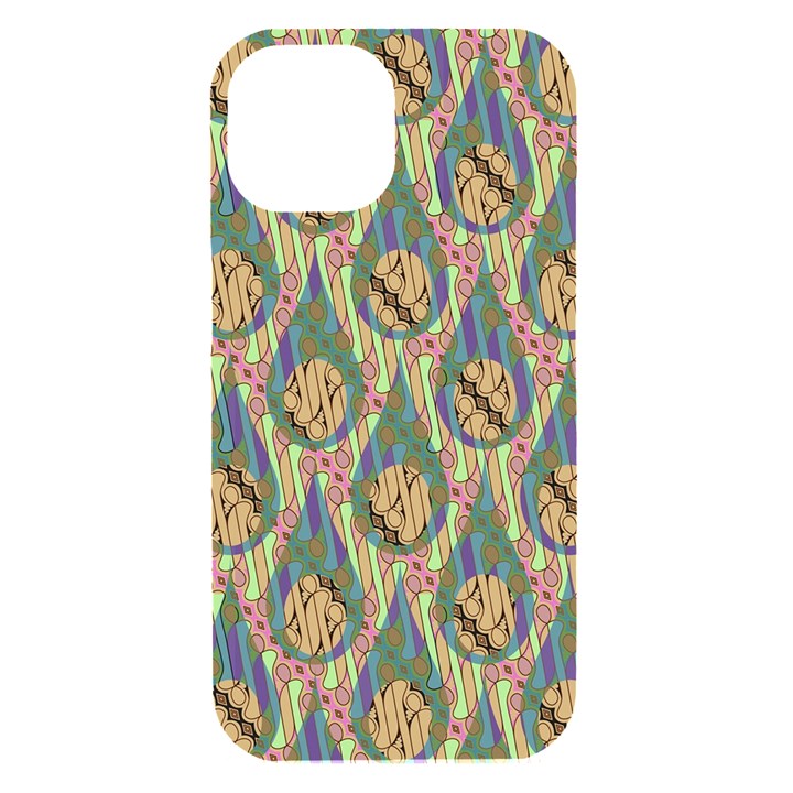 Tribal Background Boho Batik iPhone 15 Black UV Print PC Hardshell Case