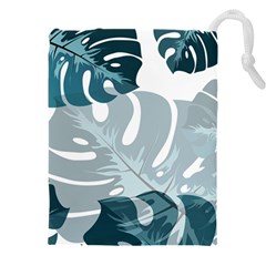 Monstera Leaves Background Drawstring Pouch (4xl) by anzea