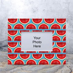 Illustrations Watermelon Texture Pattern White Tabletop Photo Frame 4 x6  by anzea