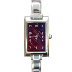 Illustrations Space Purple Rectangle Italian Charm Watch by anzea