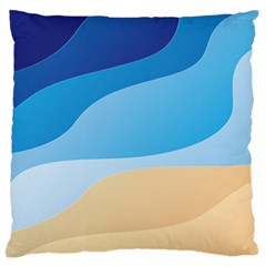 Illustrations Waves Line Rainbow Large Premium Plush Fleece Cushion Case (two Sides) by anzea