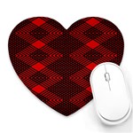 pattern black red Heart Mousepad Front