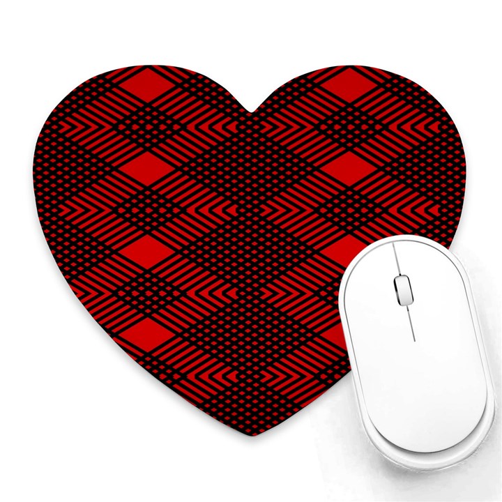 pattern black red Heart Mousepad