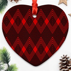 Pattern Red Black, Ornament (heart) by 2607694c