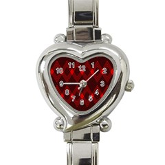 Pattern Red Black, Heart Italian Charm Watch by 2607694c