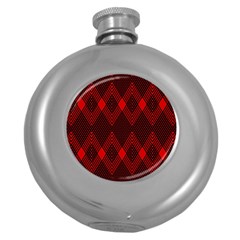 Pattern Red Black, Round Hip Flask (5 Oz) by 2607694c