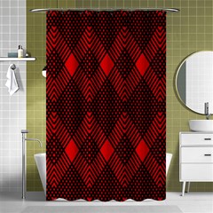 Pattern Red Black, Shower Curtain 48  X 72  (small)  by 2607694c