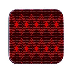 Pattern Red Black, Square Metal Box (black) by 2607694c