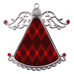 Pattern Red Black, Metal Angel With Crystal Ornament by 2607694c