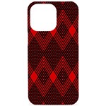 pattern red black, iPhone 15 Pro Max Black UV Print PC Hardshell Case Front