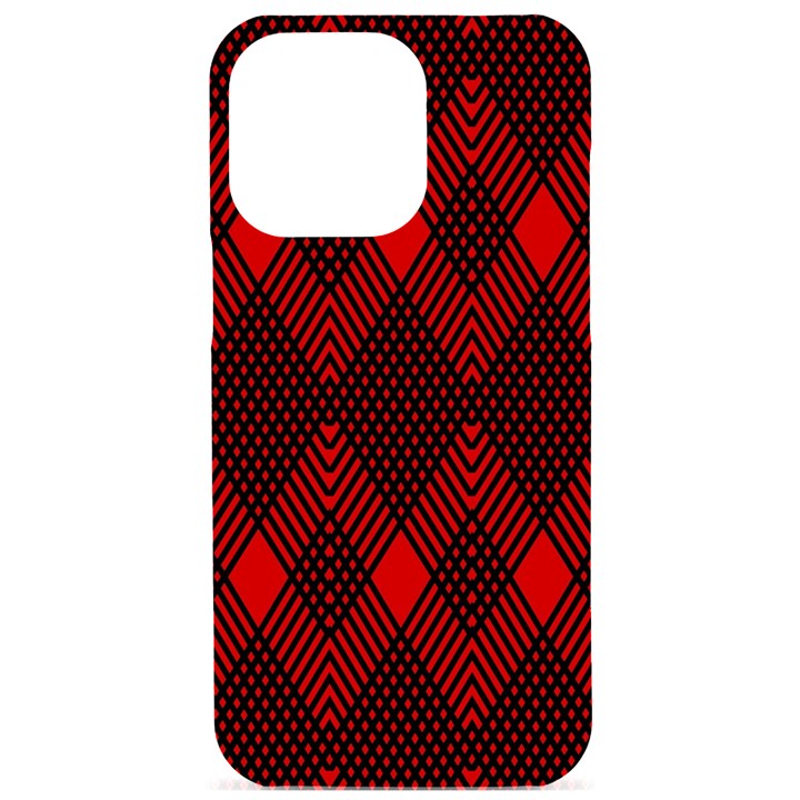 pattern red black, iPhone 15 Pro Max Black UV Print PC Hardshell Case