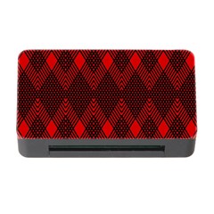 Pattern, Red, Black,  Memory Card Reader With Cf by 2607694c