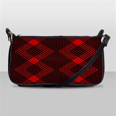 Pattern Rot Schwarz Shoulder Clutch Bag by dedoma