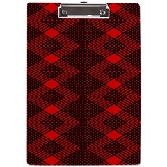 Pattern Rot Schwarz A4 Acrylic Clipboard by dedoma