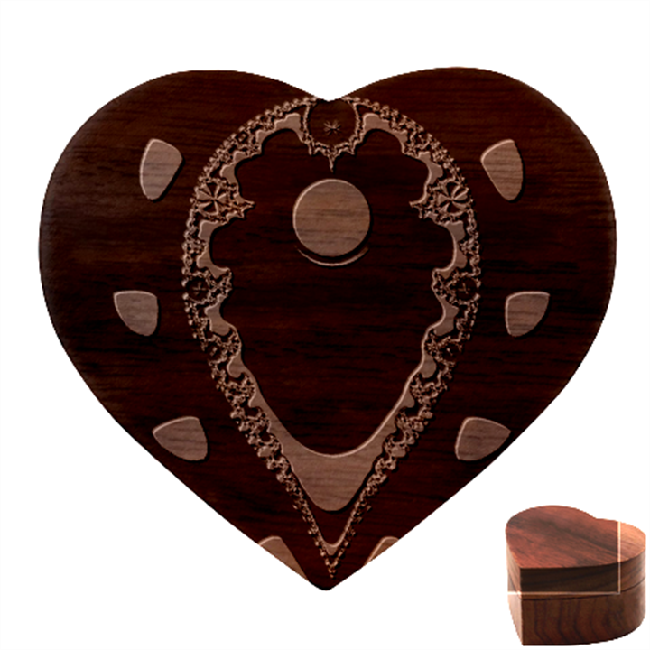 fractal eye Heart Wood Jewelry Box