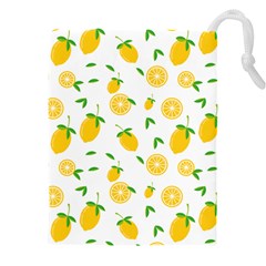 Illustrations Lemon Citrus Fruit Yellow Drawstring Pouch (4xl) by anzea