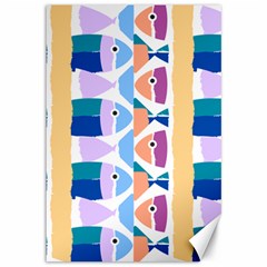 Illustrations Of Fish Texture Modulate Sea Pattern Canvas 12  X 18  by anzea