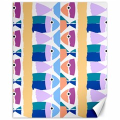 Illustrations Of Fish Texture Modulate Sea Pattern Canvas 11  X 14  by anzea