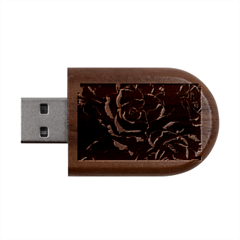 Roses Flowers Plant Romance Wood Oval Usb Flash Drive by Proyonanggan