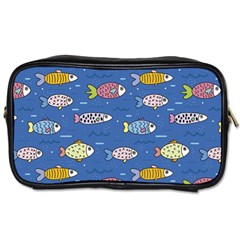 Sea Fish Blue Submarine Animal Toiletries Bag (two Sides) by Proyonanggan