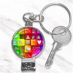 Colorful 3d Social Media Nail Clippers Key Chain Front