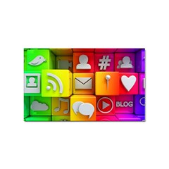 Colorful 3d Social Media Sticker Rectangular (100 Pack) by Ket1n9