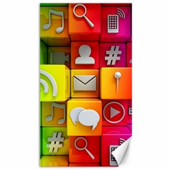 Colorful 3d Social Media Canvas 40  X 72  by Ket1n9