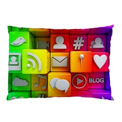 Colorful 3d Social Media Pillow Case by Ket1n9