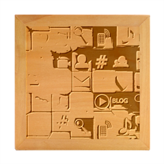 Colorful 3d Social Media Wood Photo Frame Cube by Ket1n9