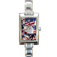 United States Of America Images Independence Day Rectangle Italian Charm Watch by Ket1n9