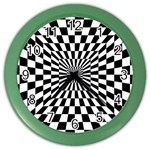 Optical-illusion-chessboard-tunnel Color Wall Clock Front