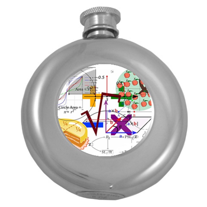 Mathematics Formula Physics School Round Hip Flask (5 oz)