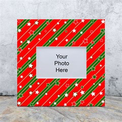 Christmas-paper-star-texture     - White Box Photo Frame 4  X 6  by Bedest