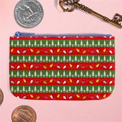 Christmas-papers-red-and-green Large Coin Purse by Bedest