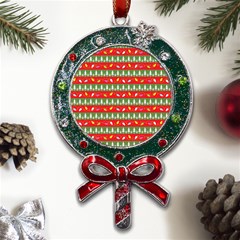 Christmas-papers-red-and-green Metal X mas Lollipop With Crystal Ornament by Bedest