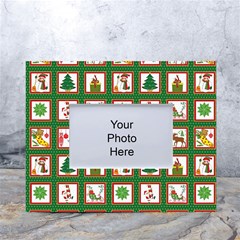 Christmas Paper Christmas Pattern White Tabletop Photo Frame 4 x6  by Bedest