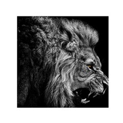 Angry Male Lion Wild Animal Square Satin Scarf (30  X 30 ) by Loisa77