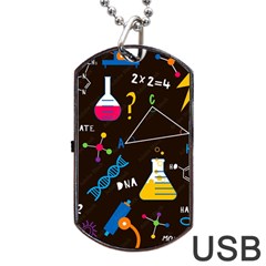 Science Lesson Flat Vector Seamless Pattern Dog Tag Usb Flash (one Side) by Loisa77