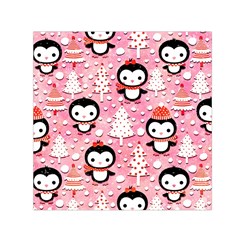 Cute Penguin Pattern Square Satin Scarf (30  X 30 ) by Loisa77