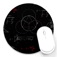 Math Board Circuit Circuits Computer Shield Tech Technology Round Mousepad by Loisa77