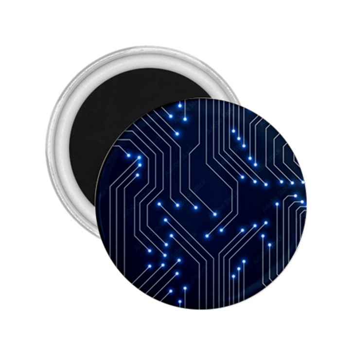 Seamless Pattern Of Glowing Circuit Board Neon Technology 2.25  Magnets