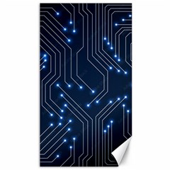 Seamless Pattern Of Glowing Circuit Board Neon Technology Canvas 40  X 72  by Loisa77