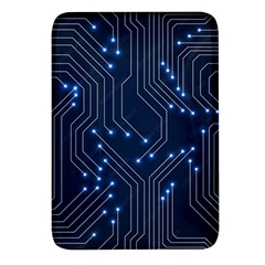 Seamless Pattern Of Glowing Circuit Board Neon Technology Rectangular Glass Fridge Magnet (4 Pack) by Loisa77