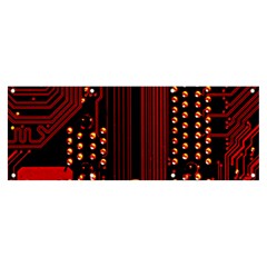 Red Circuit Board Texture Red Circuit Digital Texture Circuit Board Red Technology Banner And Sign 8  X 3  by Loisa77