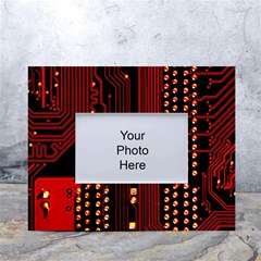 Red Circuit Board Texture Red Circuit Digital Texture Circuit Board Red Technology White Tabletop Photo Frame 4 x6  by Loisa77