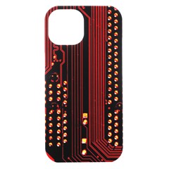 Red Circuit Board Texture Red Circuit Digital Texture Circuit Board Red Technology Iphone 15 Black Uv Print Pc Hardshell Case by Loisa77