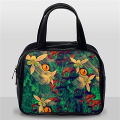 Illustrations Color Cat Flower Abstract Textures Orange Classic Handbag (one Side) by anzea