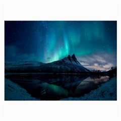 Aurora Borealis Mountain Reflection Large Glasses Cloth by Grandong